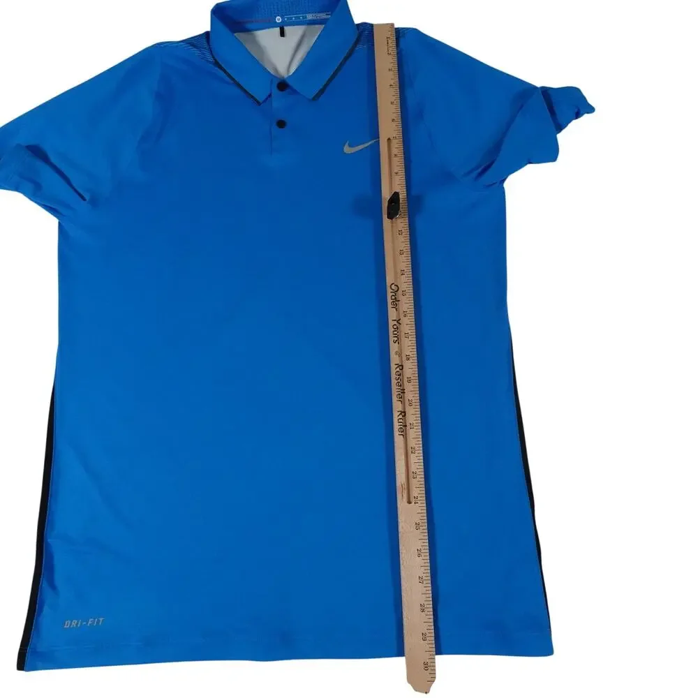 Tiger Woods Nike Performance Vented Striped Back Golf Polo Men's Medium